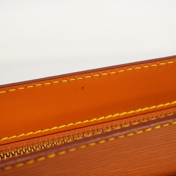 [3yb1262] Auth Louis Vuitton Clutch Bag Epi Pochette Homme M52528 Zipang Gold - Picture 10 of 13